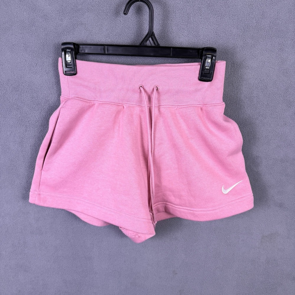 Nike Womens Loose Fit High Waisted Sweat Shorts‎ Color Pink Size XS FD1409-699